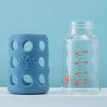 Minitree Glass Feeding Bottle with Silicon Cover Protection - 120ml (3+ month) - Image 2