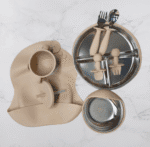 8 Pcs Soft Silicone Cover Stainless Steel Feeding Set