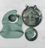 8 Pcs Soft Silicone Cover Stainless Steel Feeding Set - Image 4