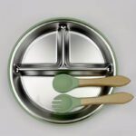 Silicon Covered Stainless Steel Plate & Spoon with Suction - Image 2