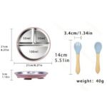 Silicon Covered Stainless Steel Plate & Spoon with Suction - Image 4